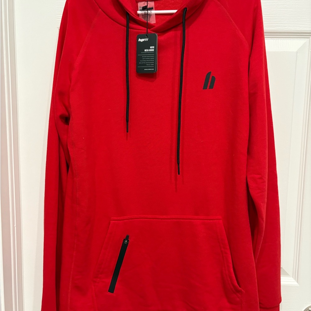 Red Hoodie with Black Accents